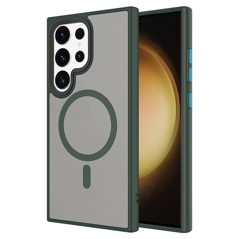 Cepax Matte Magsafe Galaxy S24 Ultra Sert PC Arka Yüzey Kablosuz Şarj Özellikli Telefon Kılıfı - 1 Cepax Matte Magsafe Galaxy S24 Ultra Sert PC Arka Yüzey Kablosuz Şarj Özellikli Telefon Kılıfı - 1